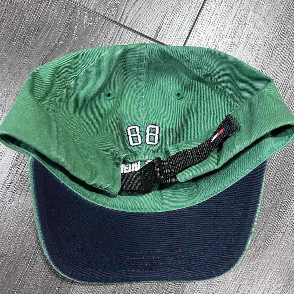 VTG 90s Tommy Hilfiger Athletic Hat Y2K Streetwear Flag Logo Green Preppy Hiphop
